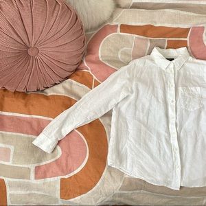 Banana Republic White Linen/Cotton Dress Shirt